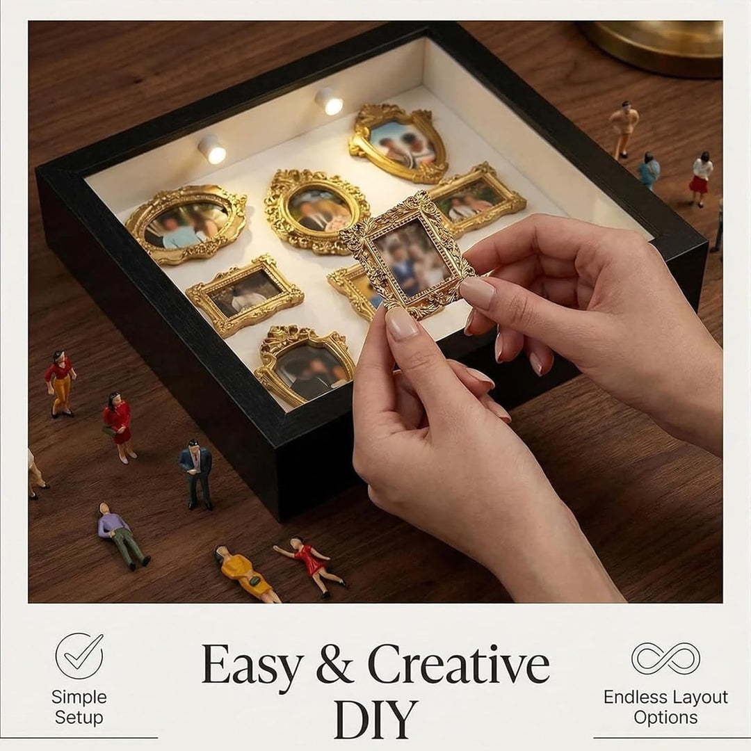 DIY Mini Museum Silhouette Box, Museum of Us, Mini Bilderrahmen Vintage mit LED Licht, Kreatives Eri