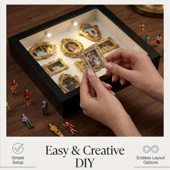 DIY Mini Museum Silhouette Box, Museum of Us, Mini Bilderrahmen Vintage mit LED Licht, Kreatives Eri