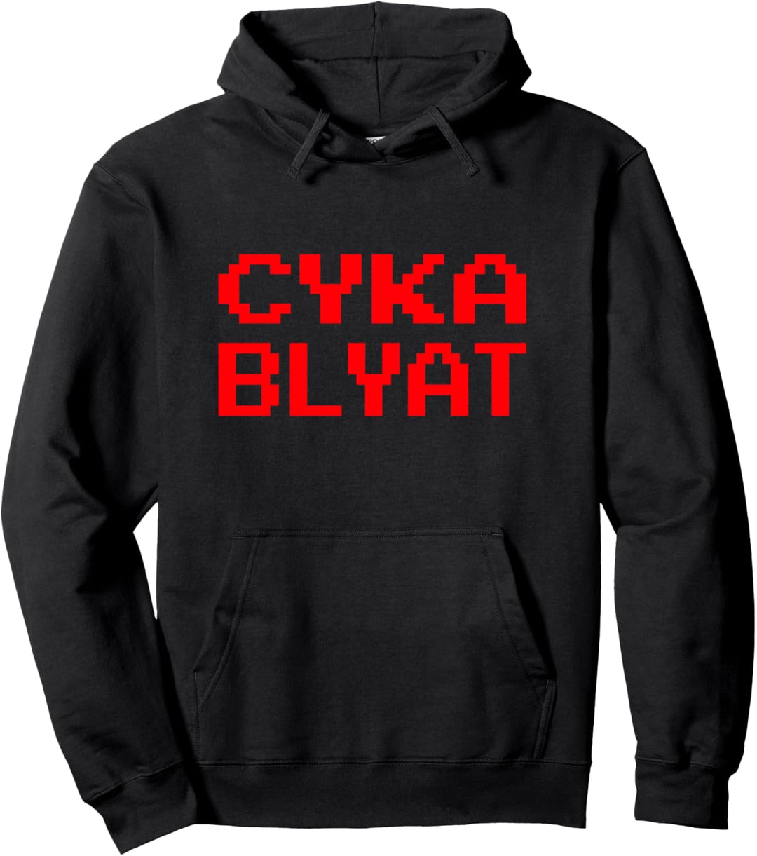 Cyka Blyat Rot Pixel Retro Gamer Meme Gopnik Russland Russia Pullover Hoodie