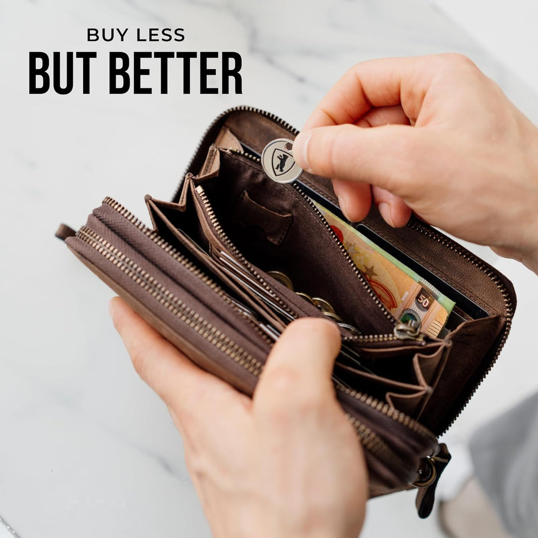 Berliner Bags Vintage Brieftasche Dallas aus Leder mit RFID-Schutz, M Geldbörse für Herren - Braun E
