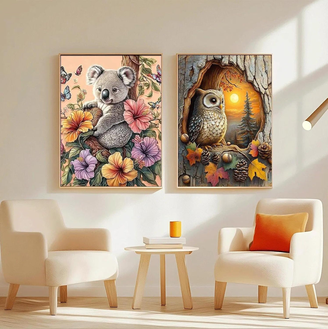 JATOK 3 Stück Malen Nach Zahlen Erwachsene, DIY Tiere Gemälde für Anfänger, Handgemalt Ölgemälde Lei