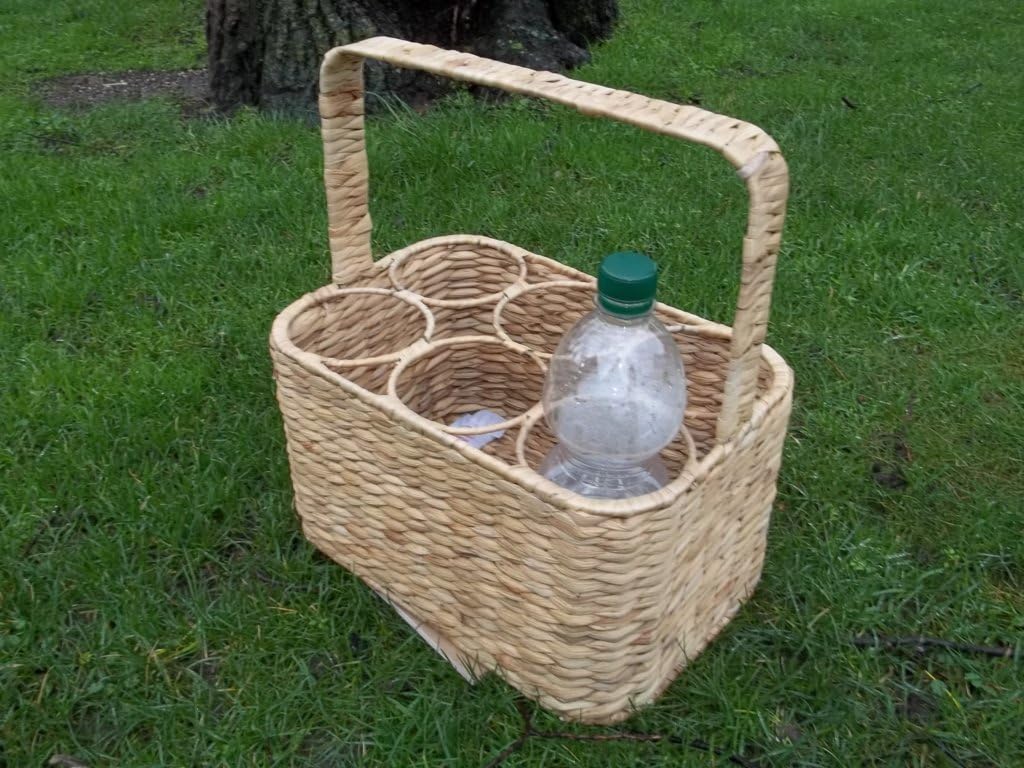Flaschenkorb, Flaschenträger aus Wasserhyazinthe für 6 Flaschen