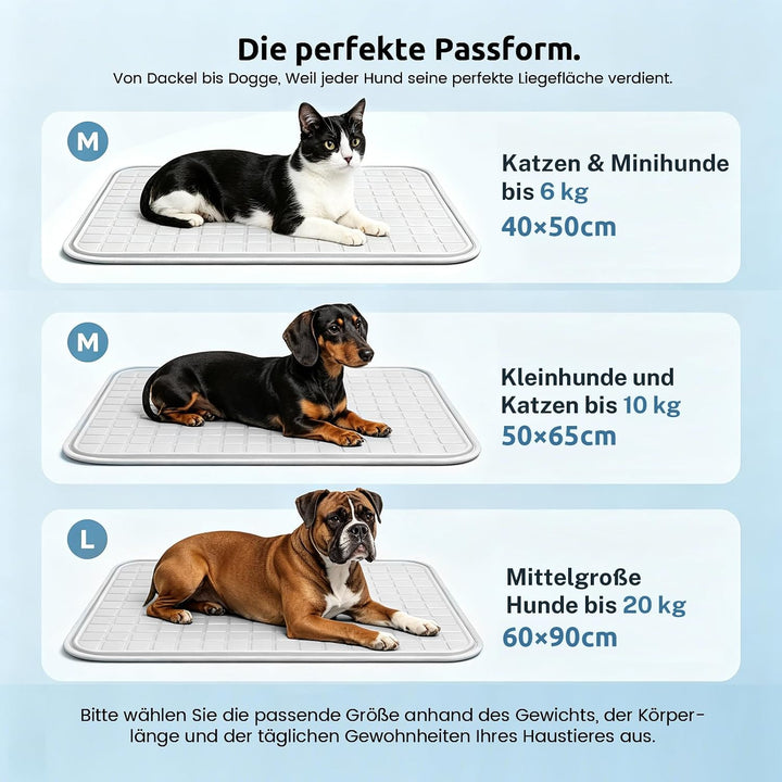 Kühlmatte für Hunde selbstkühlend M 50 x 65 cm | 100% ungiftiges ThermoSchutz Gel, für alle Grössen