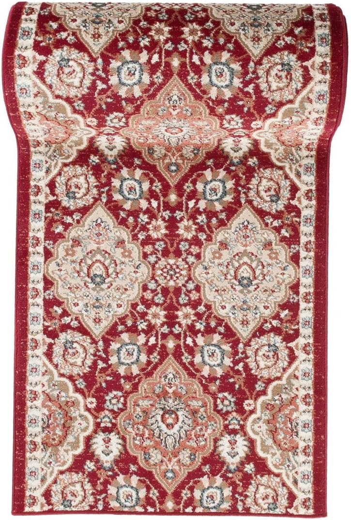 Carpeto Rugs Blumen Teppich Läufer Flur - Orientalisch Teppichläufer - Kurzflor, Weich - Flurläufer