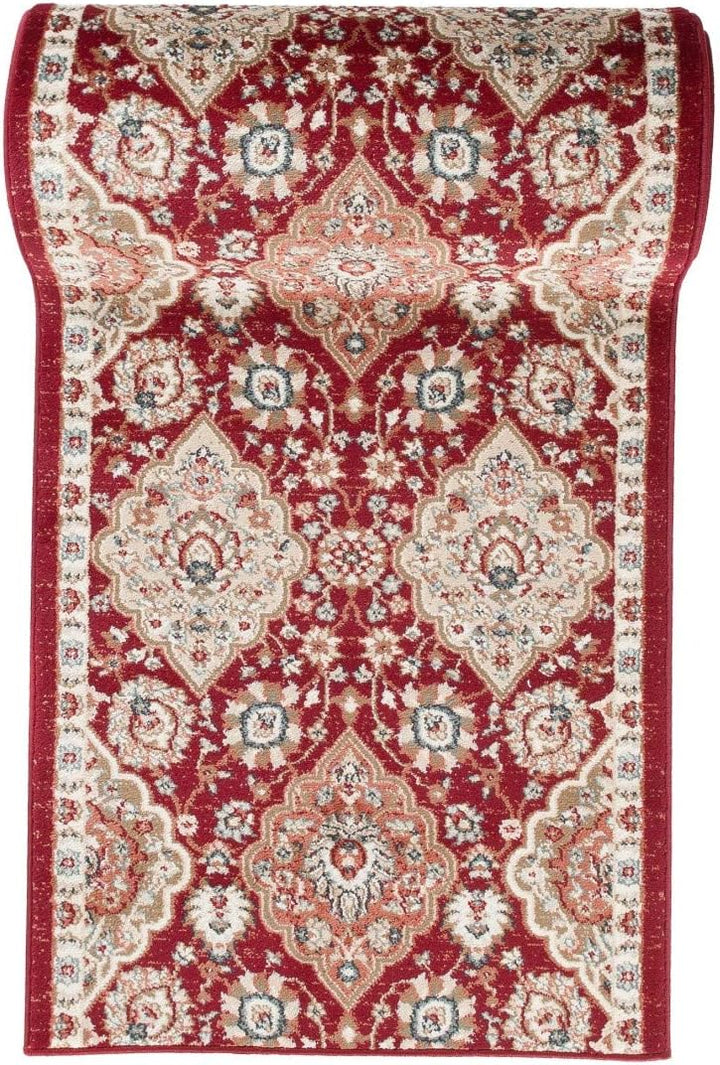 Carpeto Rugs Blumen Teppich Läufer Flur - Orientalisch Teppichläufer - Kurzflor, Weich - Flurläufer
