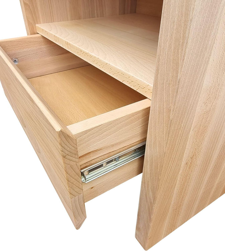 Erst-Holz Nachttisch Buche Nachtkästchen Bettkommode mit Schublade 90.20-K42