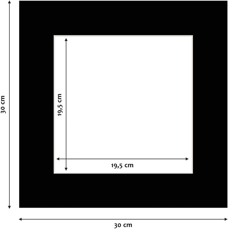 PHOTOLINI Passepartout Karton, 1,5 mm, säurefrei, alterungsbeständig, Schrägschnitt - Präsentation &