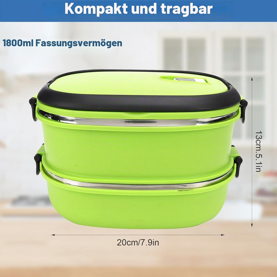 plplaaoo Tragbare Lunchbox, Thermo Bento Box, Edelstahl Lebensmittelbehälter, Isolier Lebensmittel A