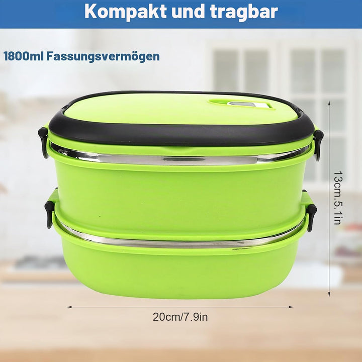 plplaaoo Tragbare Lunchbox, Thermo Bento Box, Edelstahl Lebensmittelbehälter, Isolier Lebensmittel A