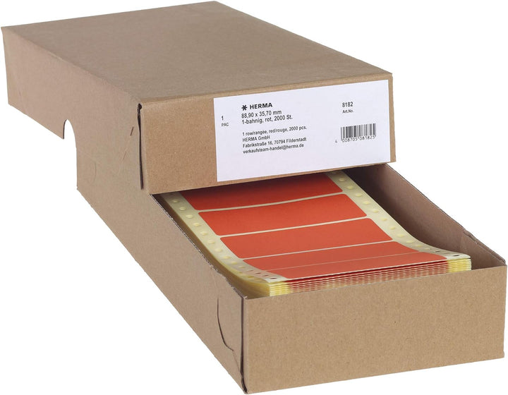 HERMA 8182 Computeretiketten endlos, 88,9 x 35,7 mm, 1-bahnig, 2000 Aufkleber, selbstklebend, Endlos