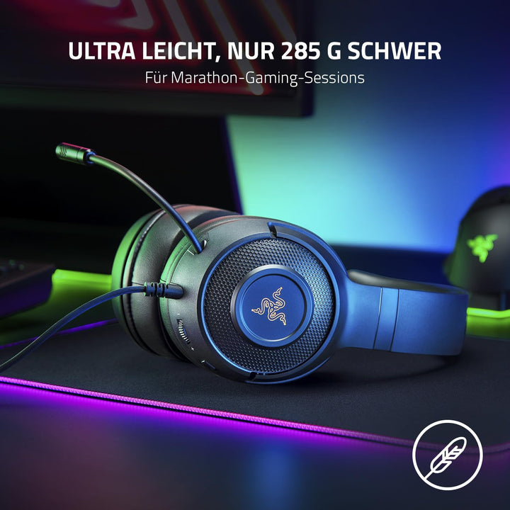 Razer Kraken V3 X USB - Kabelgebundenes USB-Gaming-Headset (Ultra leicht mit 285g, Triforce 40mm Tre