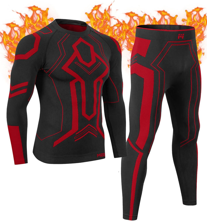 MEETWEE Thermounterwäsche Herren Atmungsaktiv Männer Thermo Funktionswäsche Winter Skiunterwäsche Un