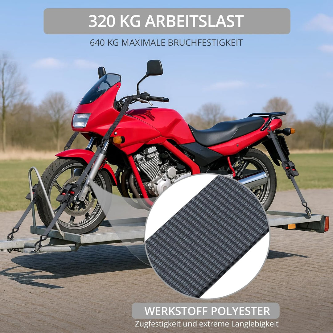 Justech 2 einziehbare Selbstaufrollende Spanngurte Ratschengurte, 3,5m Länge, 2,5cm Breite, Bruchfes