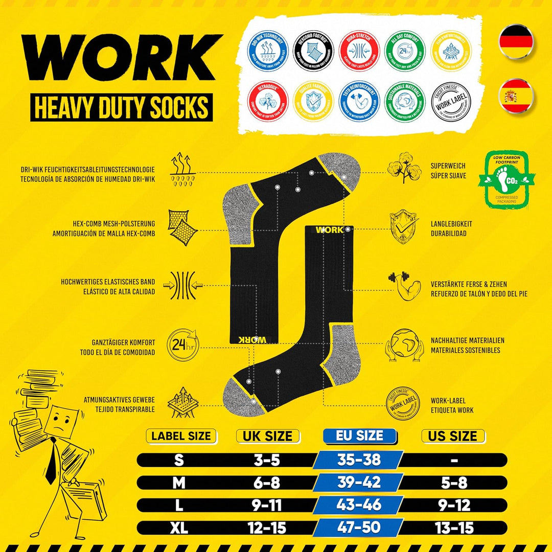 10 Paar Herren Socken Arbeitssocken WORK Socks 39-42 Schwarz (10 Paare), 39-42 Schwarz (10 Paare)