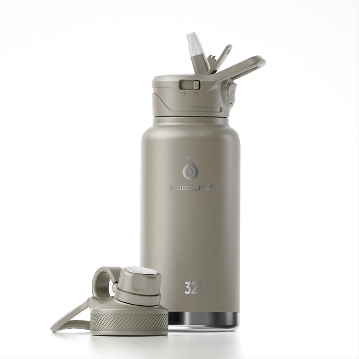 IDEUS Vakuumisolierte Wasserflasche, 32oz (950ml) Edelstahl Doppelwand Flasche Metall Sport Kantine