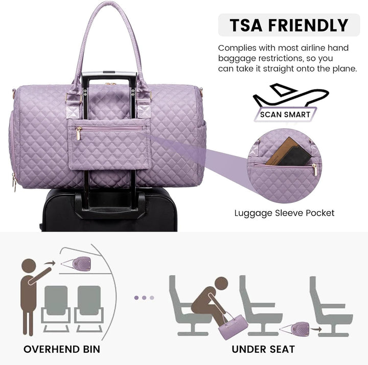 LOVEVOOK Sporttasche Damen, Reisetasche Weekender Travel Kliniktasche Geburt mit Kulturtasche Schuhf