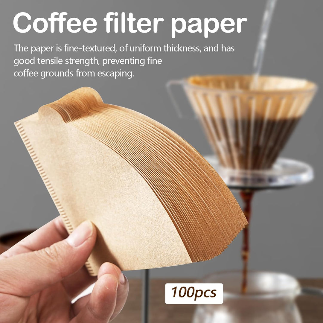 Pour Over Kaffeebereiter Set, 600 ml 304 Edelstahl Kaffeeserver Kaffee Tropfer mit 100 Stück Papierf