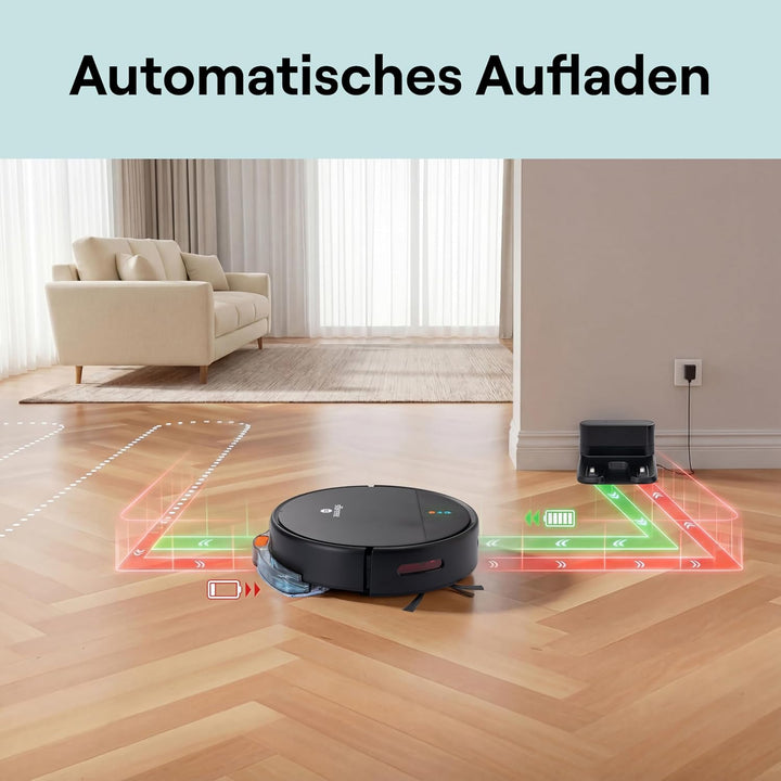 SereneLife Saugroboter mit Wischfunktion, 700Pa Saugroboter, 3-in1- Saug und Wischroboter, Staubsaug