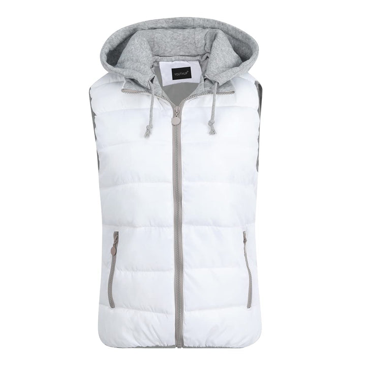 YOUTHUP West Damen Steppweste mit Kapuze Leicht Winterweste Freizeit Outdoor Ärmellos Jacke Gilet Bo