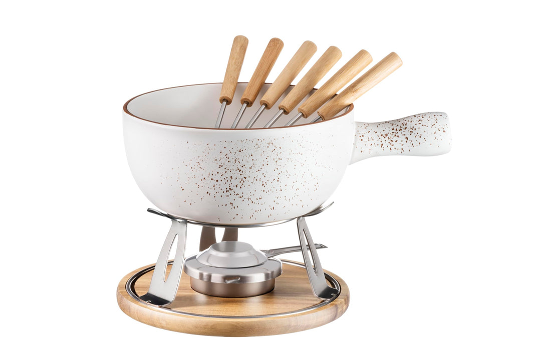 MÄSER 935480 Serie Pintar, 6 Personen, Käsefondue Set im Vintage-Stil, Keramik