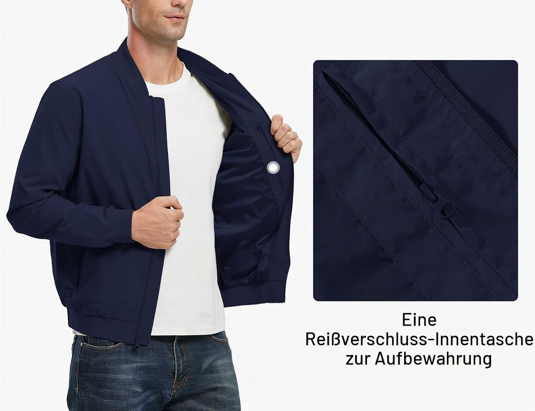donhobo Herren Jacken Leichte Windbreaker Übergangsjacke Bomberjacke Frühling Herbst Fliegerjacke St