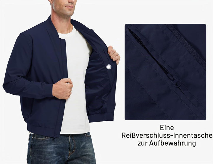 donhobo Herren Jacken Leichte Windbreaker Übergangsjacke Bomberjacke Frühling Herbst Fliegerjacke St
