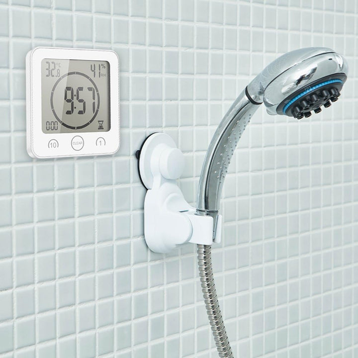 AOZBZ Duschwanduhr, Digitaler Küchentimer mit Alarm, Wasserdicht Touchscreen Timer, Temperatur Luftf
