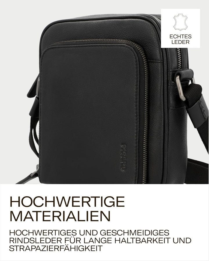 Picard Herren Umhängetasche PAOLO mehrfarbig aus Echtleder Klein | mit Reissverschluss | Umhängetasc