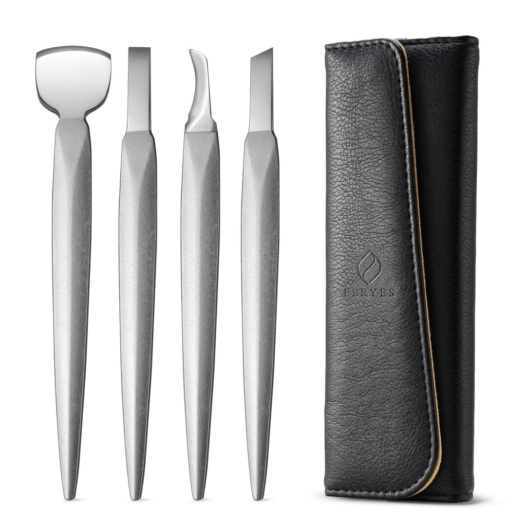 FERYES Pediküre-Messer, eingewachsene Zehennägel, 4-teilig, professionelles Pediküre-Werkzeug-Set, e
