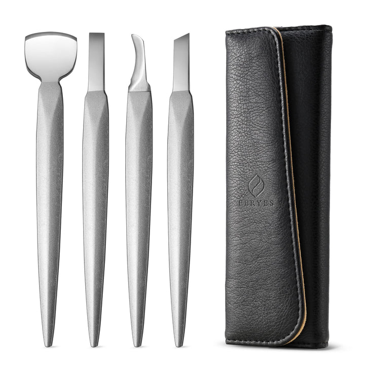 FERYES Pediküre-Messer, eingewachsene Zehennägel, 4-teilig, professionelles Pediküre-Werkzeug-Set, e