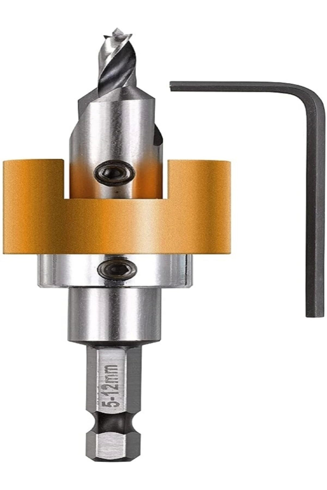 kwb Hartholzbohrer Ø 5 mm aus HSS-M2 mit Senker, verstellbarem Tiefenstopp - Hohe Standzeit und präz
