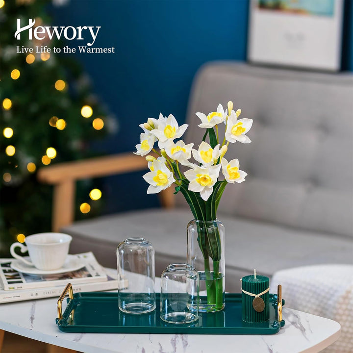 Hewory Kleine Vasen für Tischdeko: 6er Set Klar Vasen Deko Glaszylinder Vase Glas, Klein Glasvase Ru