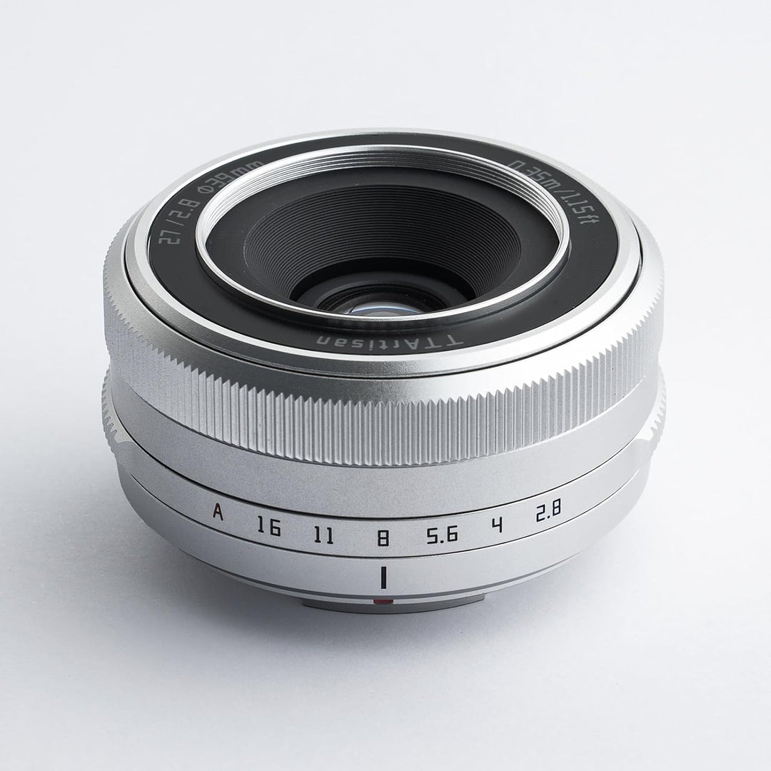 TTArtisan 27mm f2.8 Autofokus kompatibel mit Fuji X Mount Silber/Silver inkl TTArtisan Mini LED Ligh
