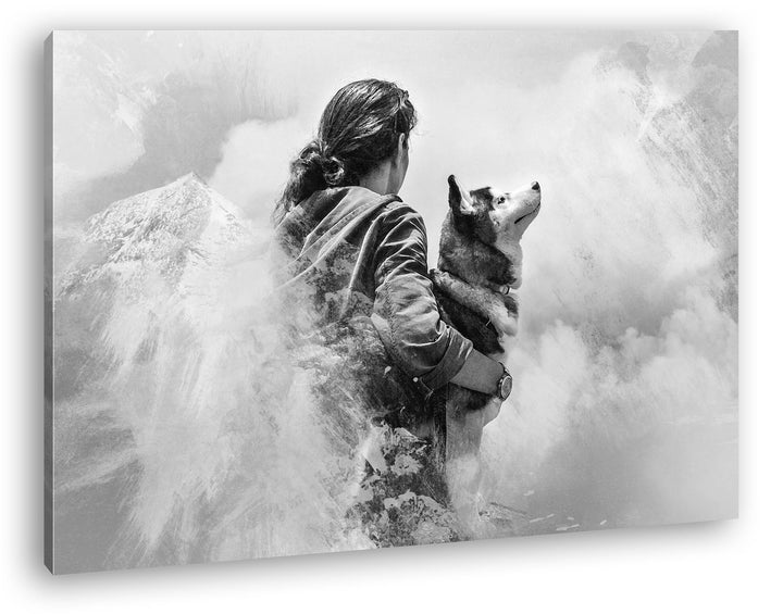 deyoli edler Husky Format: 100x70 Effekt: Schwarz/Weiss als Leinwand, Motiv fertig gerahmt auf Echth