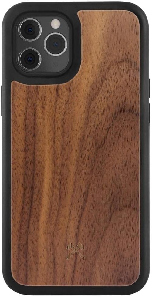 Woodcessories - Bumper Case kompatibel mit iPhone 12 Pro Max Hülle Holz Walnuss, Walnuss