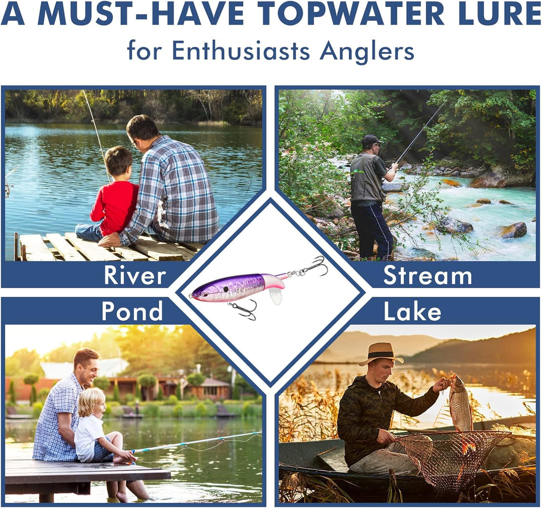 TRUSCEND Top Water Angelköder, Whopper Angelköder für Süsswasser oder Salzwasser, schwimmende Köder