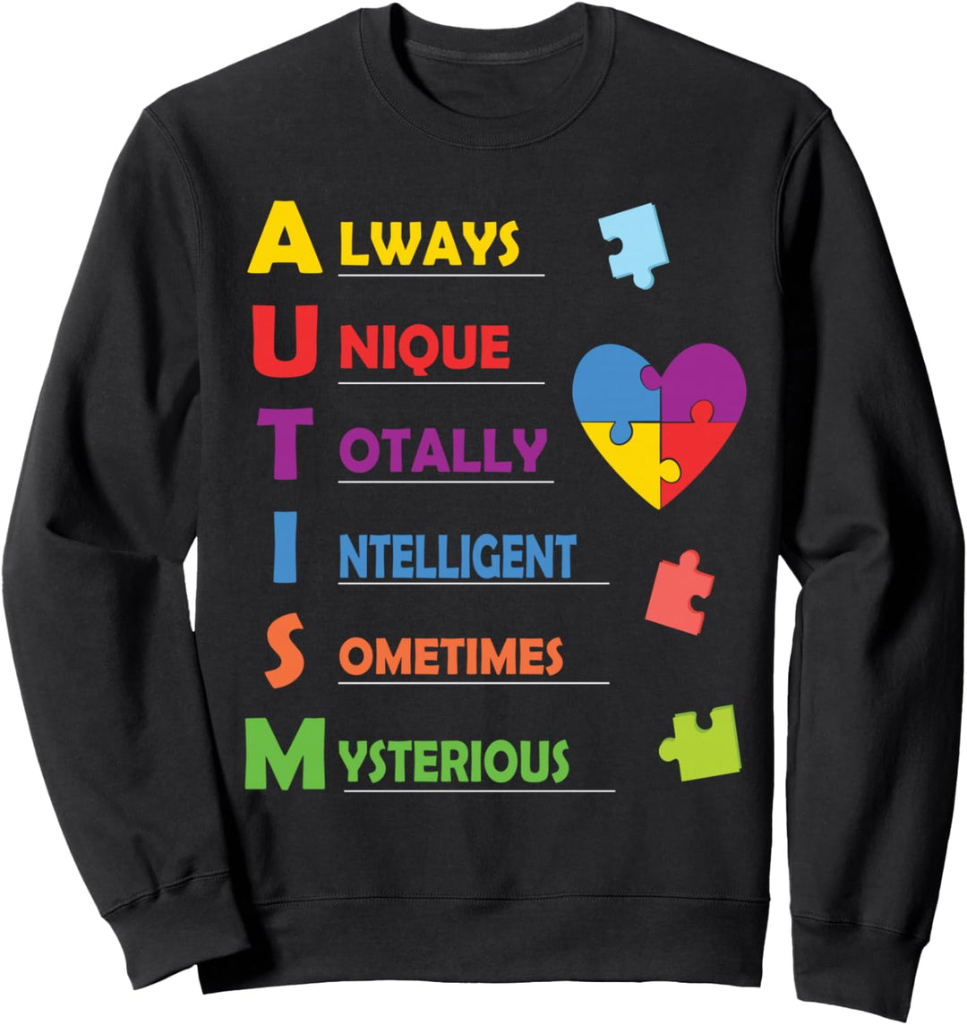 Autism Awareness Autism Acronym and Puzzle Piece Sweatshirt