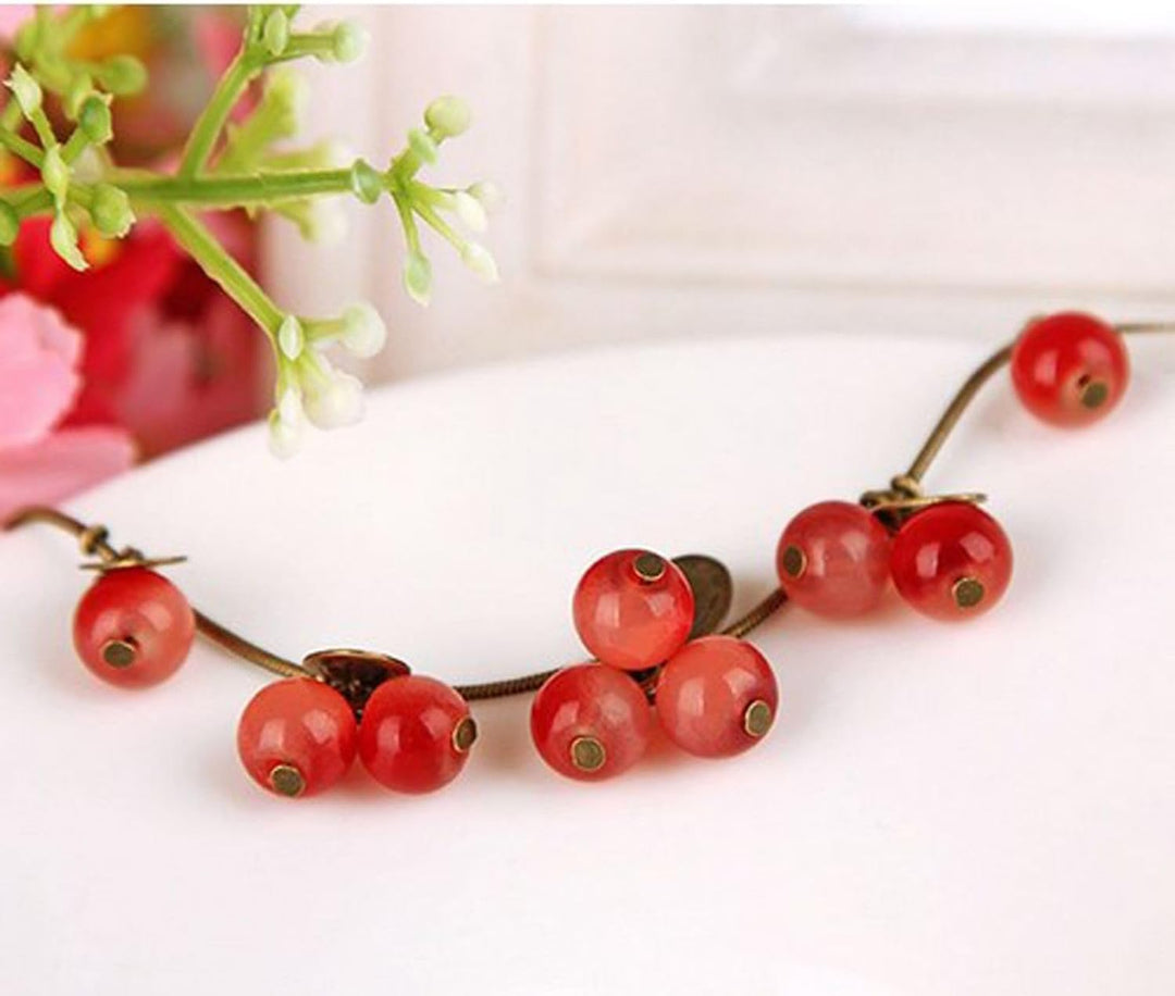 Miniblings Johannisbeere Armband Armreifen Beere Damen Frucht Bronze Sommer Kinderschmuck Kinderarmb