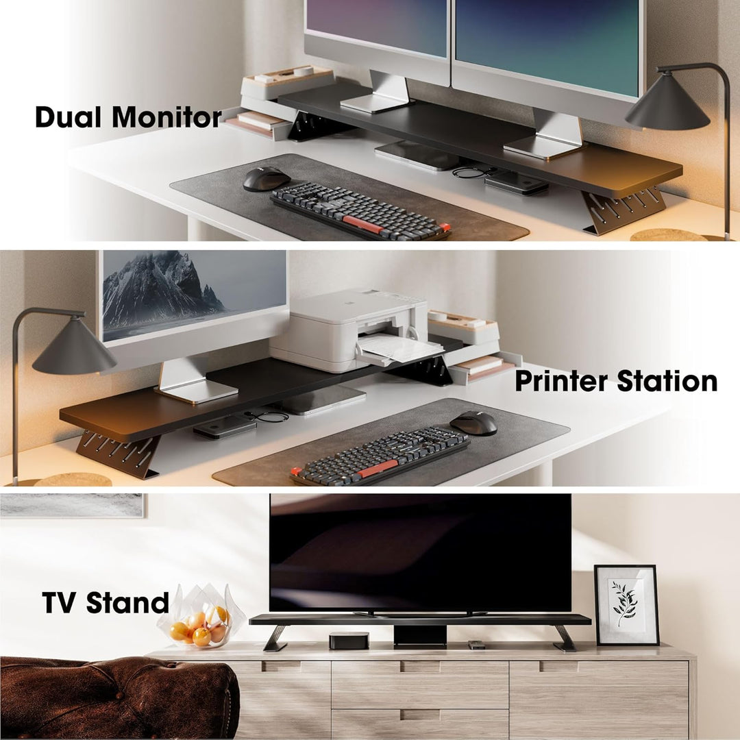 Fenge Dual Monitorständer mit Modernen Metallfüssen Multifunktionaler Bildschirmständer für Computer