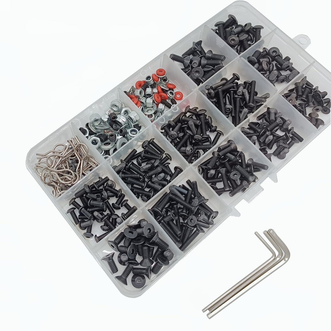 YijiaLink 500-Stück Universal RC Auto Schraubensatz Schrauben Sortiment Set Hardware Fasteners Kompa