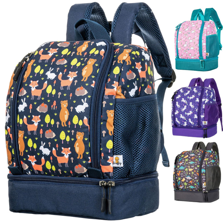 Knuffig - Rucksack Kindergarten - mit Brustgurt - extra Fach für die Brotdose - Kinderrucksack ab 2