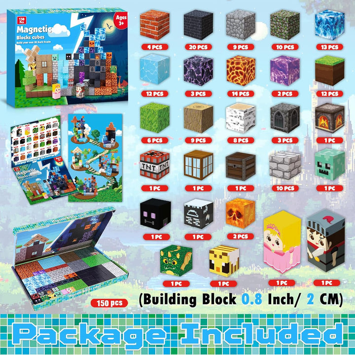 Magnetische Bausteine 150 Teile Magnetic Blocks Bauen Dark Forest Hell Castle Magnetspielzeug für Ge
