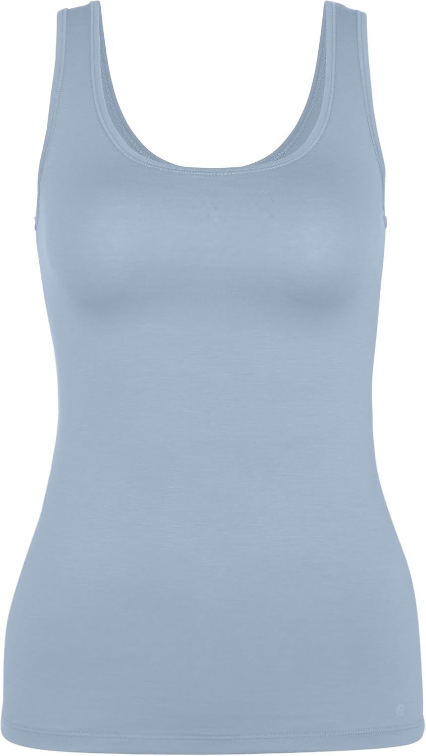 CALIDA Natural Comfort Tank Top Damen, mit Rundhals-Ausschnitt Dusty Grey 32-34, Dusty Grey 32-34