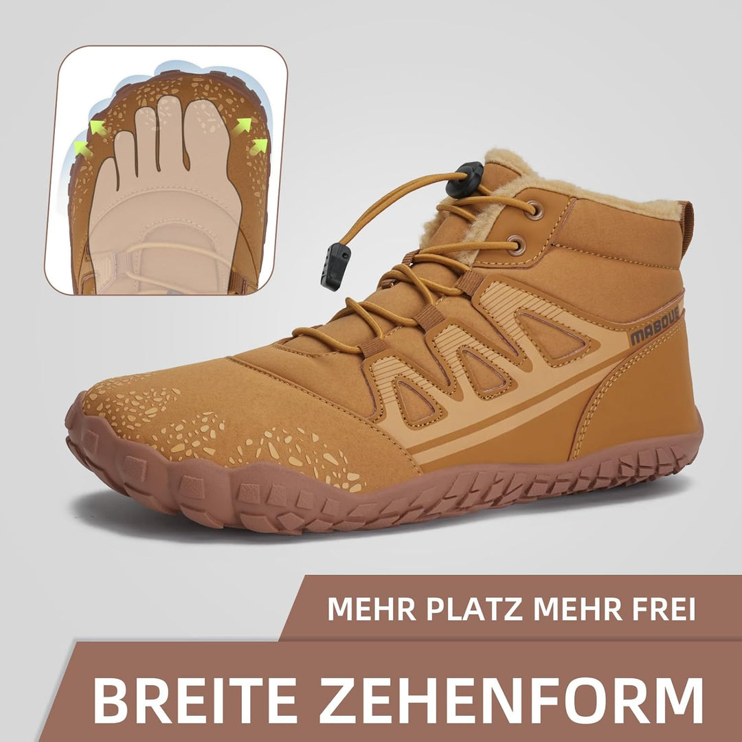 Mabove Barfussschuhe Winterstiefel Herren Damen Traillaufschuhe Warm Gefüttert Winterschuhe Schneest