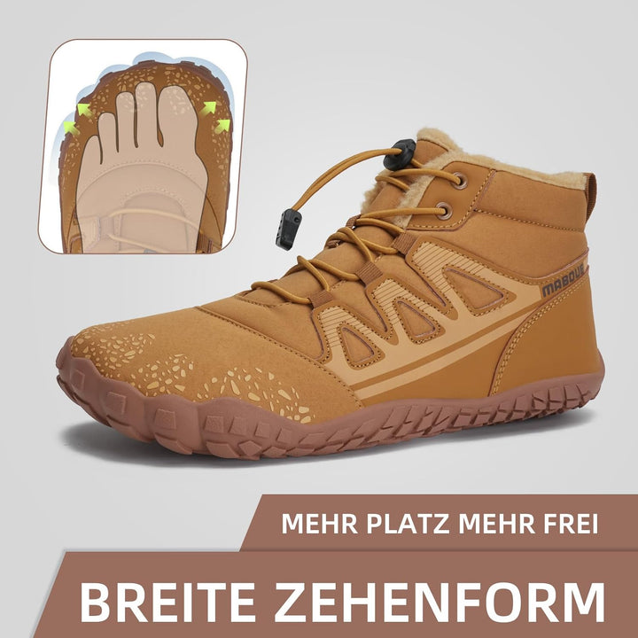 Mabove Barfussschuhe Winterstiefel Herren Damen Traillaufschuhe Warm Gefüttert Winterschuhe Schneest