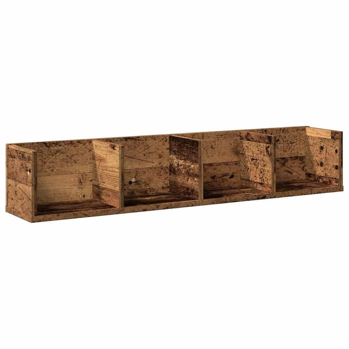 vidaXL CD-Wandregal Altholz-Optik 100x18x18 cm Holzwerkstoff, Altholz