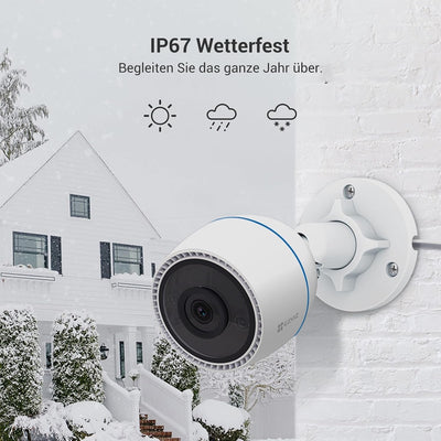 EZVIZ Outdoor WLAN IP Kamera, 1080p Bullet Überwachungskamera mit IP67 wetterfest, H.265 Kompression