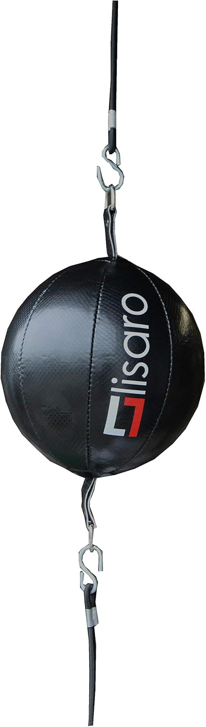 Lisaro Leder Doppelendball/Durchmesser ca. 25cm inkl. 2 elastischen Spanngurten ca. 100cm lang schwa