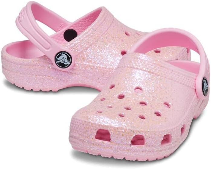 Crocs Unisex Kinder Classic Glitter Clog K 20/21 EU Rosa, 20/21 EU Rosa