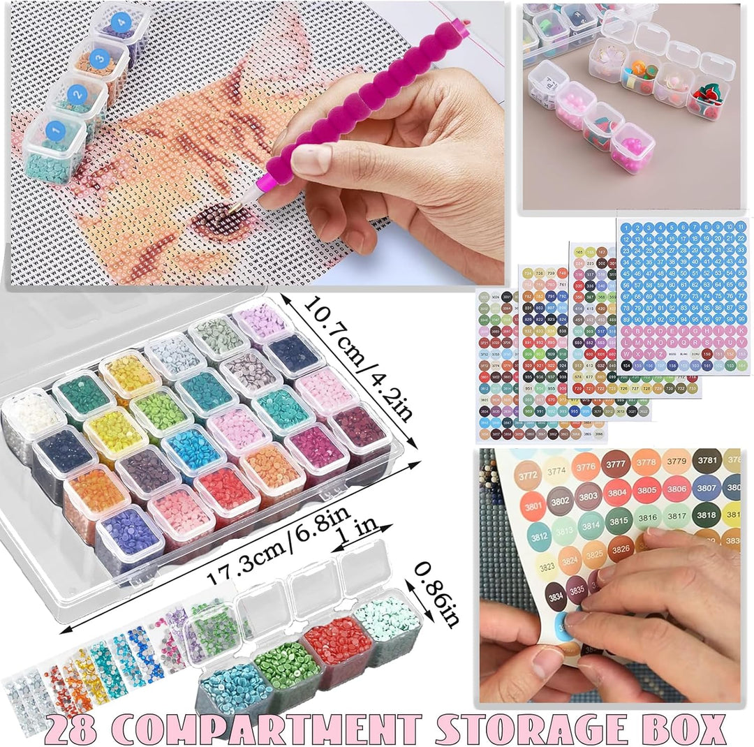 Lenxnmy 247 Stück All-Inclusive Diamant Malerei Werkzeug Set Diamond Art Zubehör Kit mit A3 Diamant